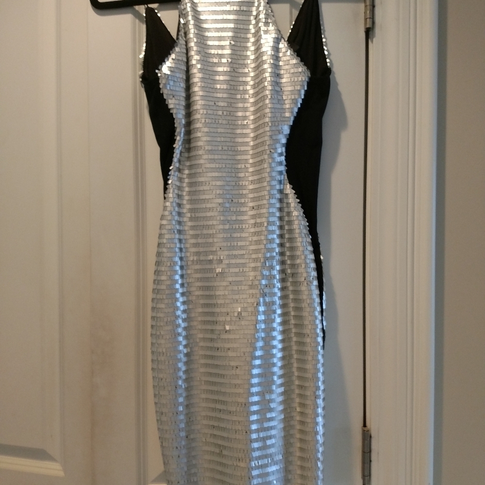 Nasty Gal Silver Sequin Dress